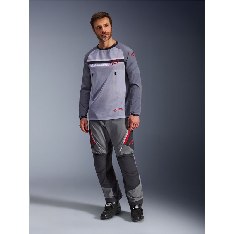 Motokrosový dres Alpinestars Maxdura Dual svetlo šedo-tmavo šedo-oranžový