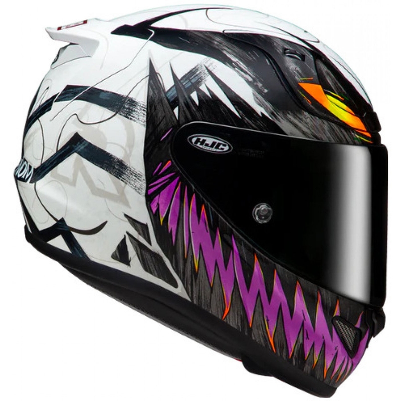 Integrálna helma na motorku HJC RPHA 12 Anti Venom 2 Marvel MC8 čierno-bielo-fialová