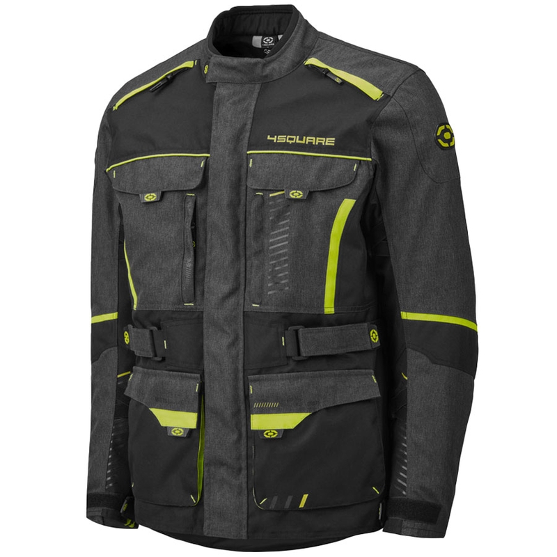 Bunda na motorku 4SQUARE Trailer Craft sivo-fluo žltá