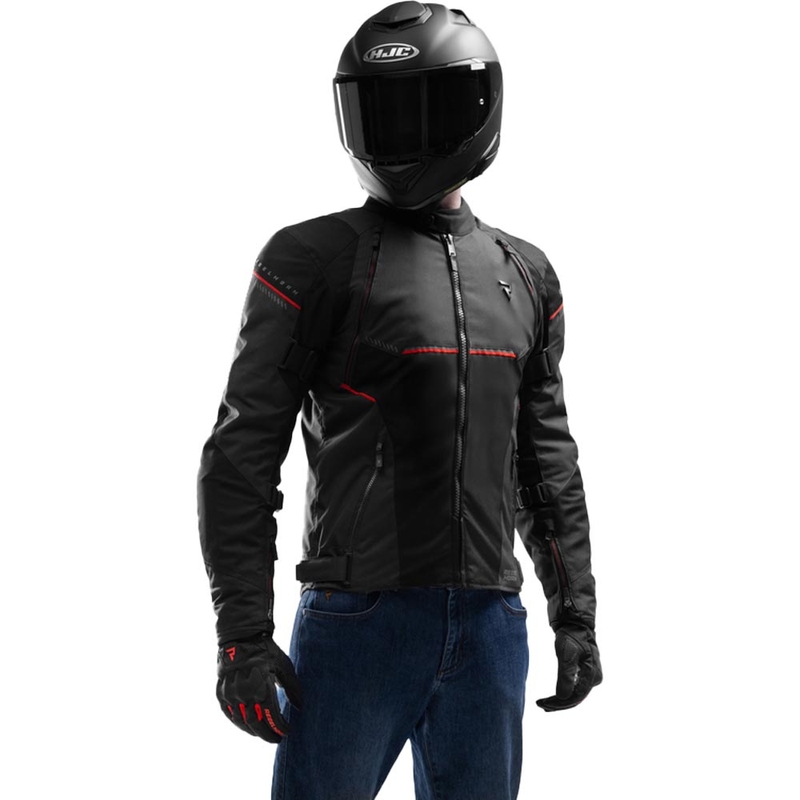 Bunda na motorku Rebelhorn Swift čierno-tmavo šedo-červená