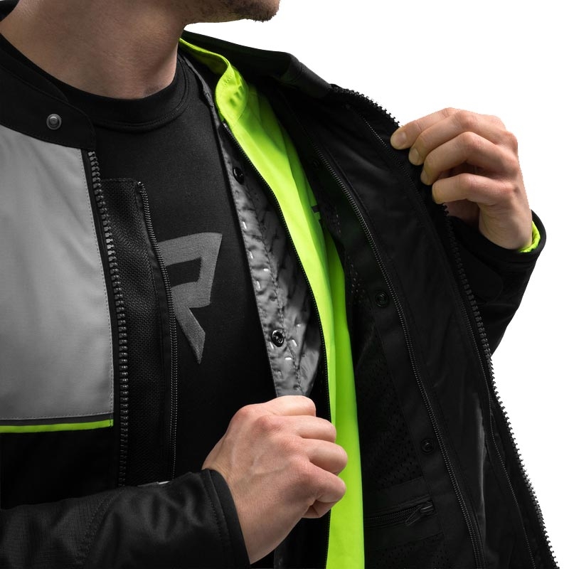 Bunda na motorku Rebelhorn Swift svetlo šedo-fluo žltá