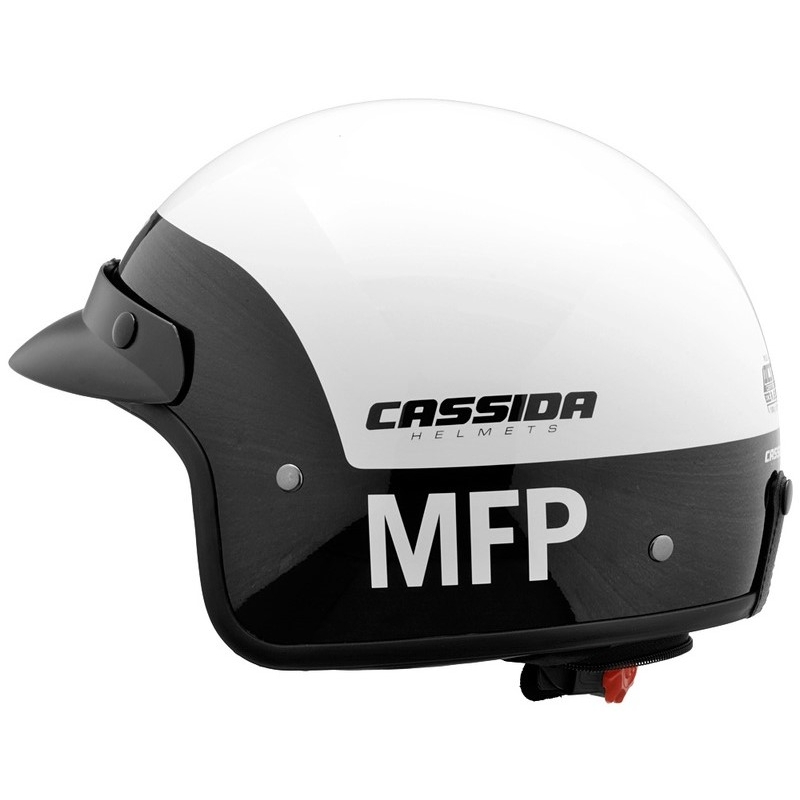 Otvorená prilba na motocykel Cassida Police MFP čierno-biela