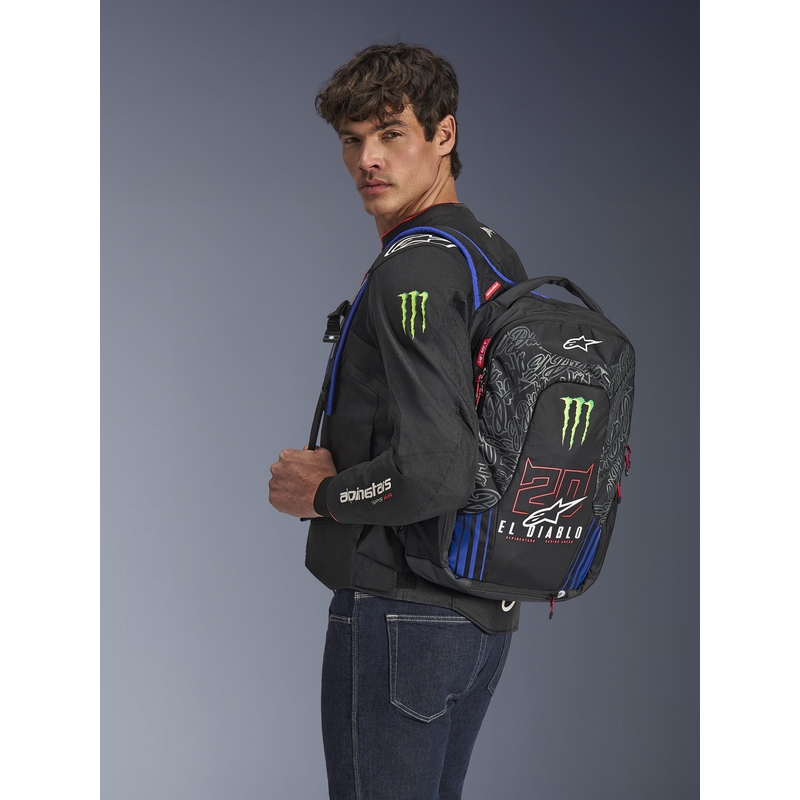 Batoh Alpinestars City Hunter V2 FQ20 Monster kolekcia čierno-fluo červeno-modro-zelený 22 l