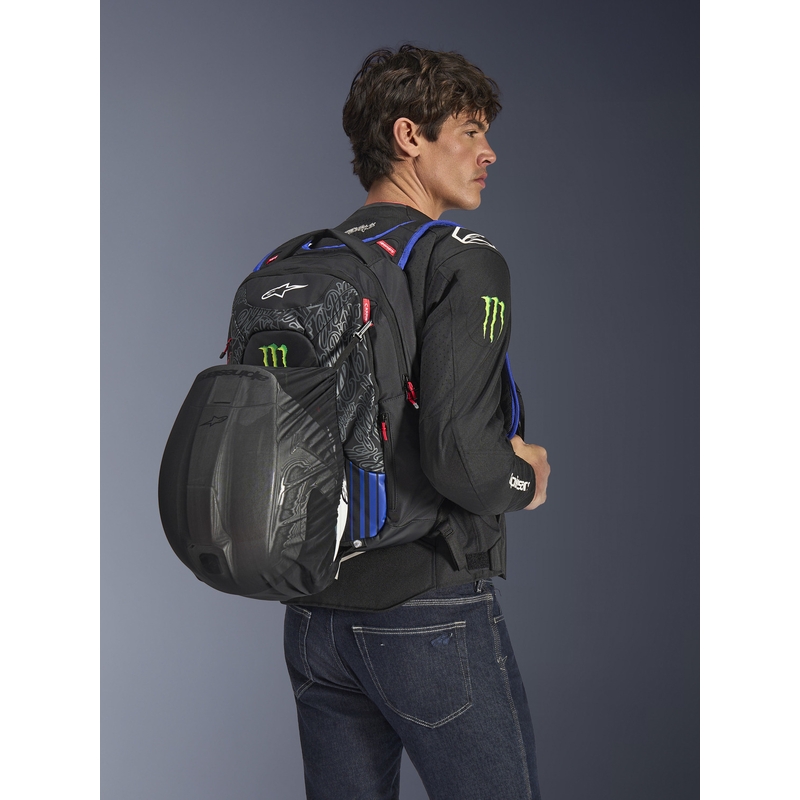 Batoh Alpinestars City Hunter V2 FQ20 Monster kolekcia čierno-fluo červeno-modro-zelený 22 l