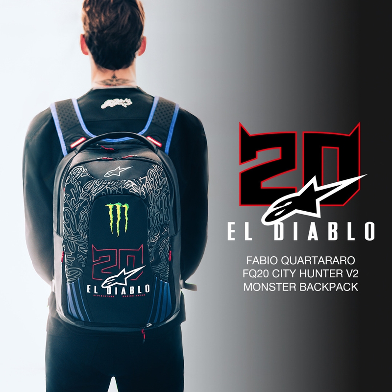 Batoh Alpinestars City Hunter V2 FQ20 Monster kolekcia čierno-fluo červeno-modro-zelený 22 l