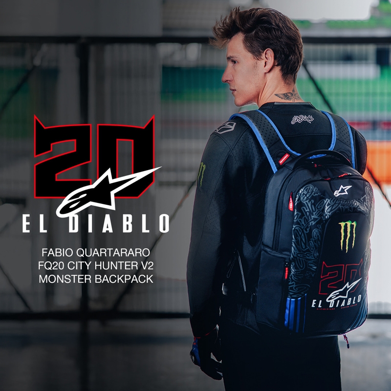 Batoh Alpinestars City Hunter V2 FQ20 Monster kolekcia čierno-fluo červeno-modro-zelený 22 l