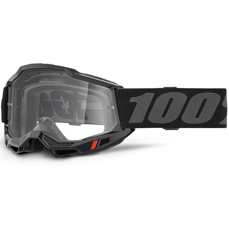 Motokrosové okuliare 100% ACCURI 2 OTG čierne s čírym plexi