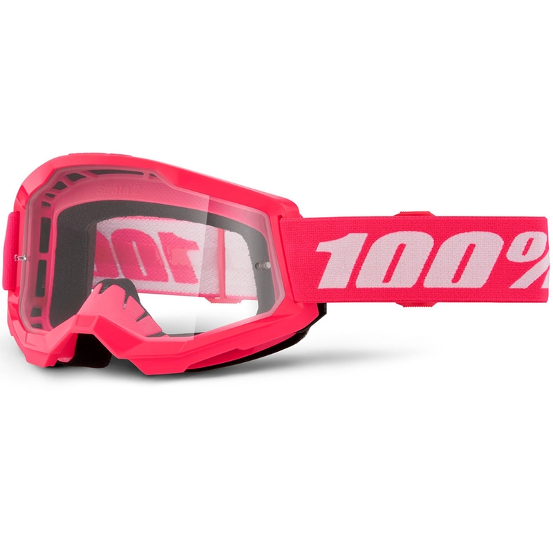 Motokrosové okuliare 100% STRATA 2 NEW ružové s čírym plexi