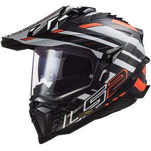 Enduro prilba LS2 MX701 Explorer C Edge 06 čierno-sivo-fluo oranžová