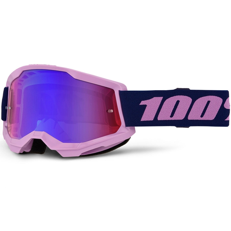 Motokrosové okuliare 100% STRATA 2 NEW fialové s červeno-modrým plexi