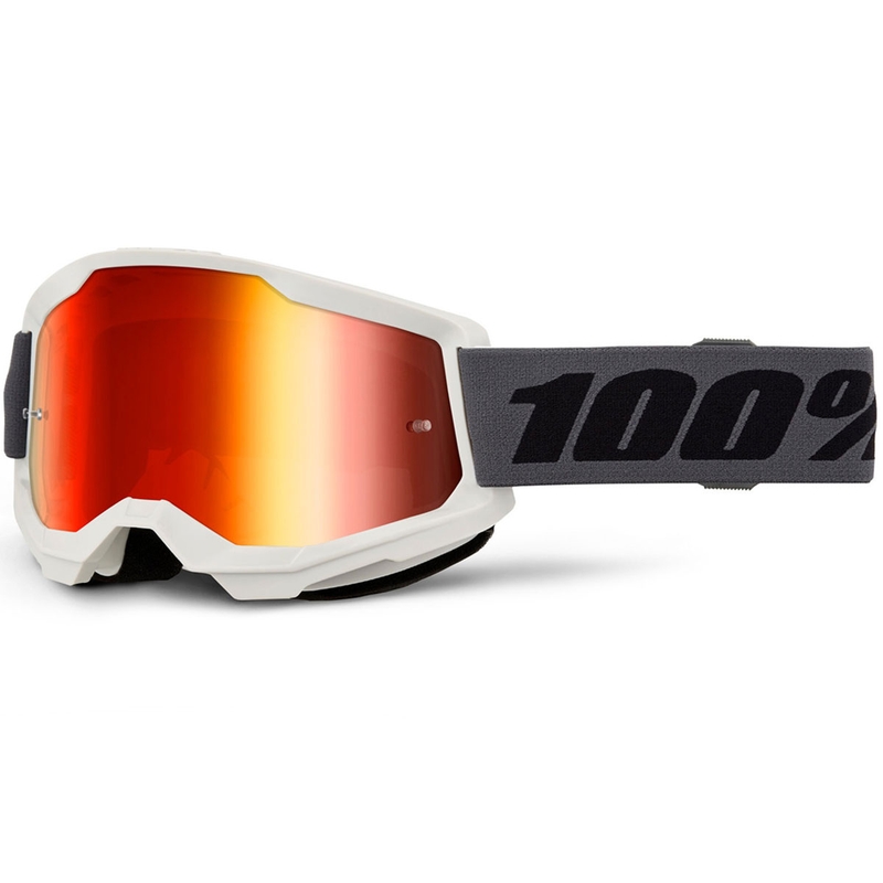 Motokrosové okuliare 100% STRATA 2 NEW sivé s červeným plexi