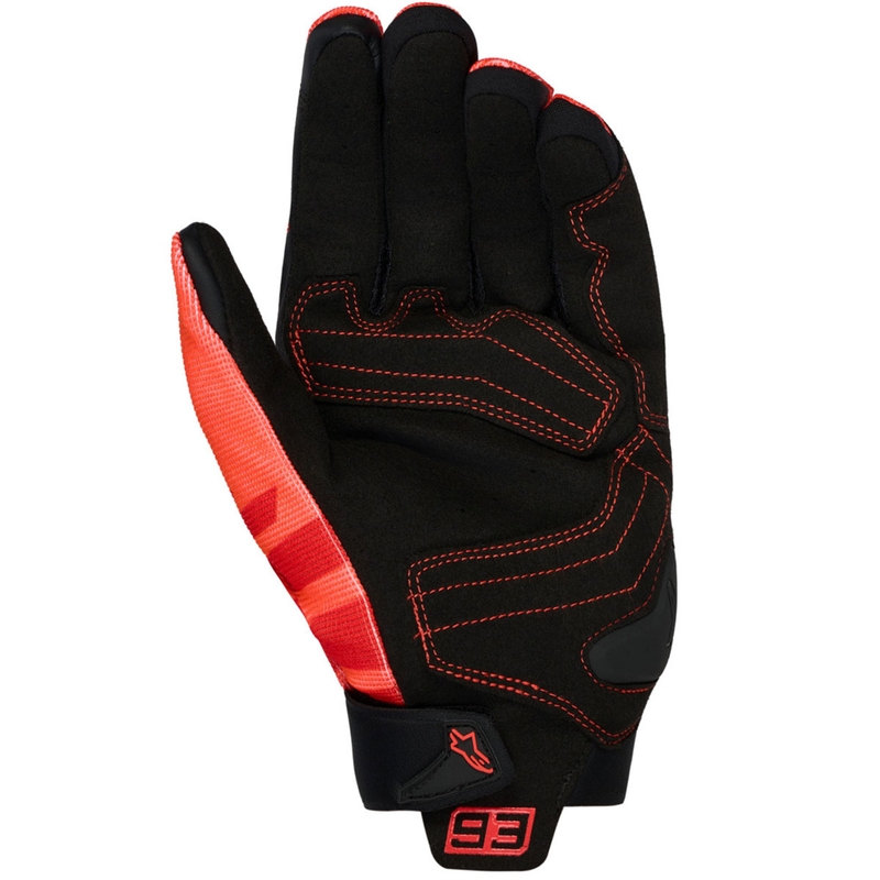 Rukavice na motorku Alpinestars SP X 1 MM93 kolekcia fluo červeno-červeno-čierne