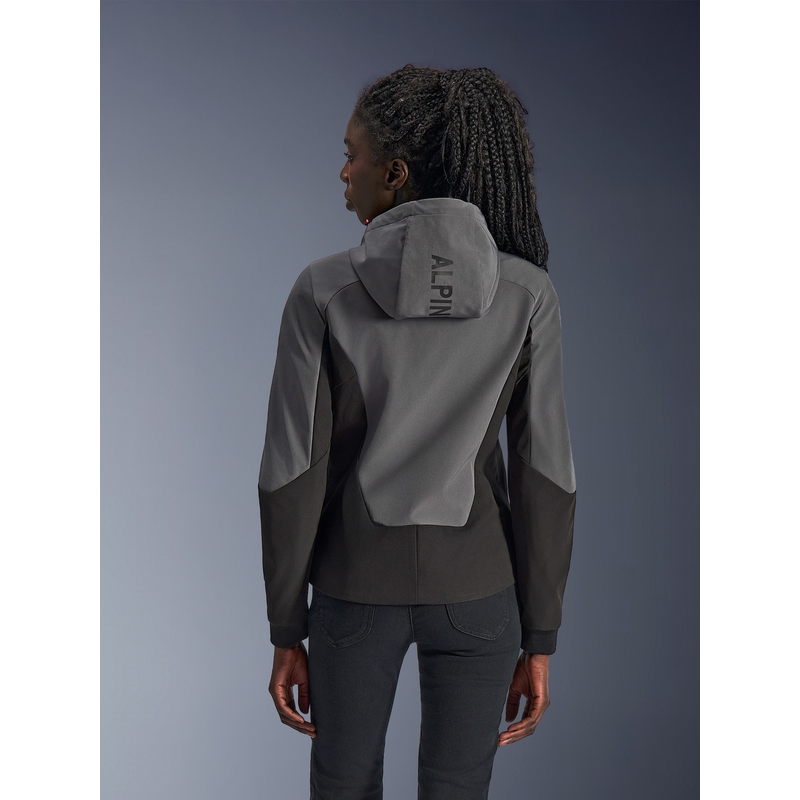Dámska mikina na motorku Alpinestars Stella Radium Tech Hoodie tmavo sivo-čierno-ružová