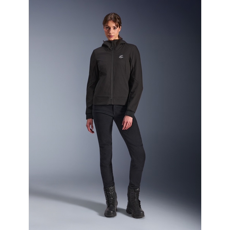 Dámska mikina na motorku Alpinestars Stella Radium Tech Hoodie čierna