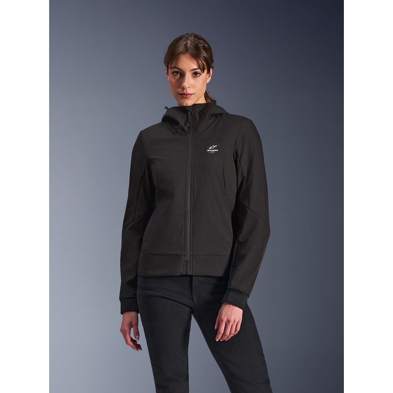 Dámska mikina na motorku Alpinestars Stella Radium Tech Hoodie čierna