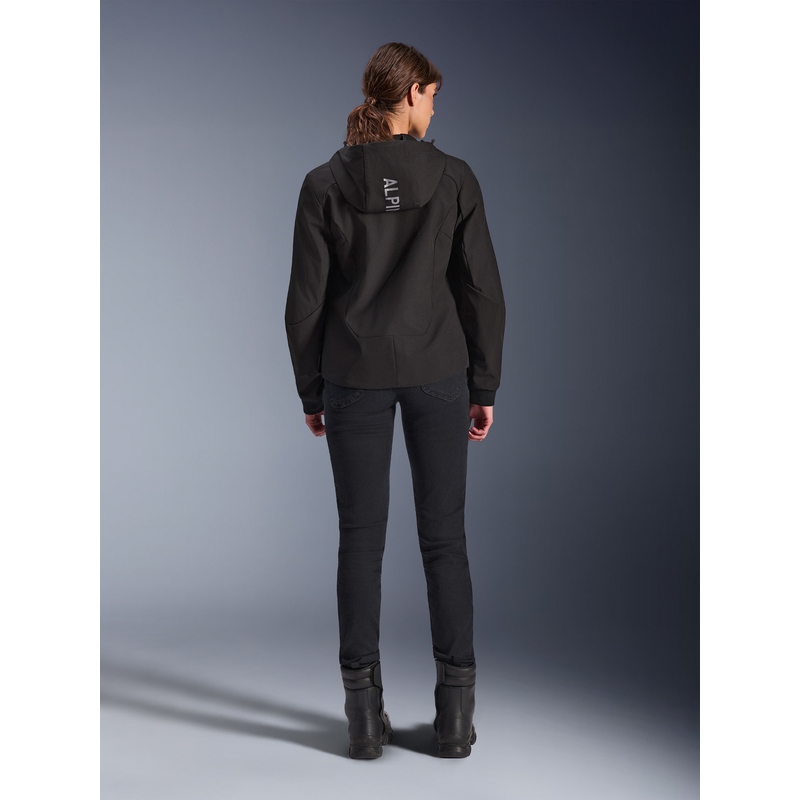 Dámska mikina na motorku Alpinestars Stella Radium Tech Hoodie čierna