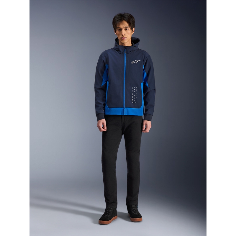 Mikina na motorku Alpinestars Radium Tech Hoodie tmavo modro-modrá