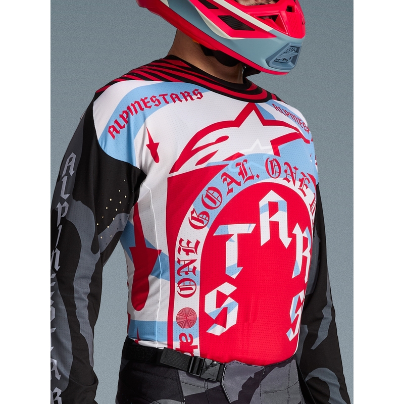 Motokrosový dres Alpinestars Techstar limitovaná edícia Beast Coast šedo-čierno-oranžový