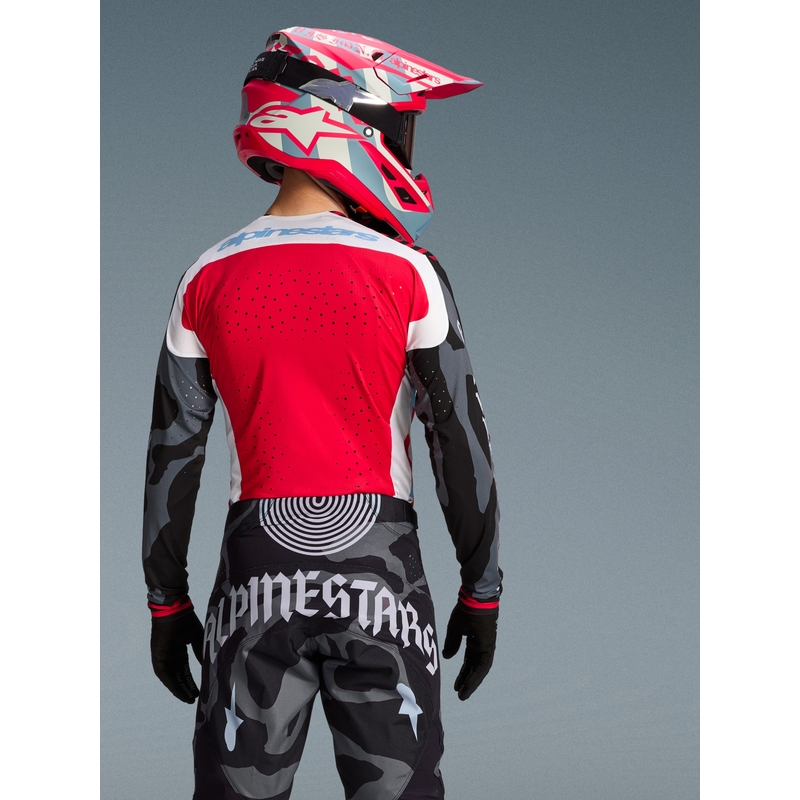 Motokrosový dres Alpinestars Techstar limitovaná edícia Beast Coast šedo-čierno-oranžový