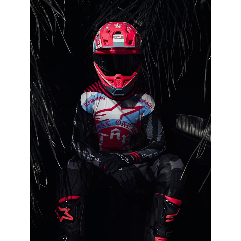 Motokrosový dres Alpinestars Techstar limitovaná edícia Beast Coast šedo-čierno-oranžový