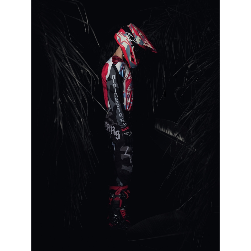 Motokrosový dres Alpinestars Techstar limitovaná edícia Beast Coast šedo-čierno-oranžový