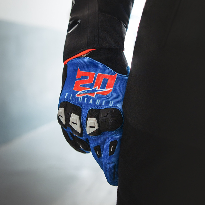 Rukavice na motorku Alpinestars SP X 1 FQ20 kolekcia modro-čierno-fluo červené
