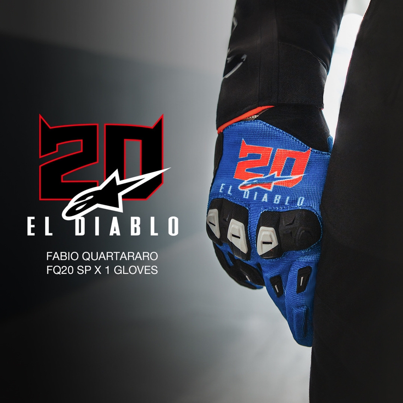 Rukavice na motorku Alpinestars SP X 1 FQ20 kolekcia modro-čierno-fluo červené