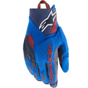 Rukavice na motorku Alpinestars Durack modro-tmavo šedo-oranžové