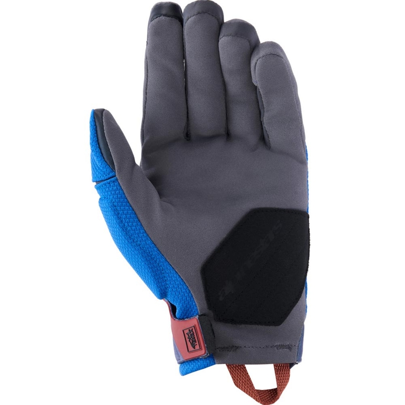 Rukavice na motorku Alpinestars Durack modro-tmavo šedo-oranžové