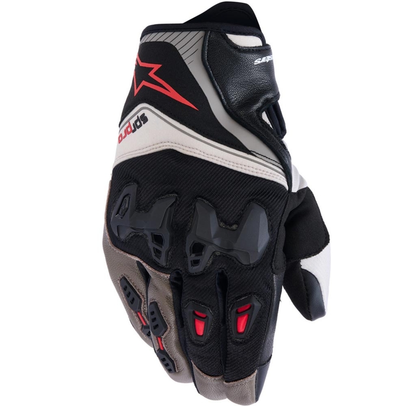 Rukavice na motorku Alpinestars SP-R PRO svetlo šedo-hnedo-oranžové