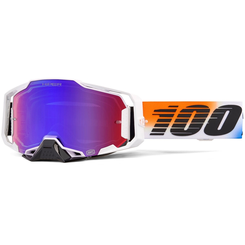 Motokrosové okuliare 100% ARMEGA HIPER UNITED s červeno-modrým plexi HIPER