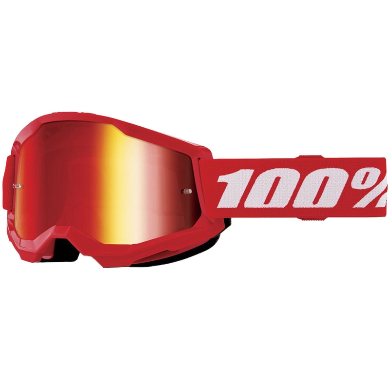 Detské motokrosové okuliare 100 % STRATA 2 červené plexisklo