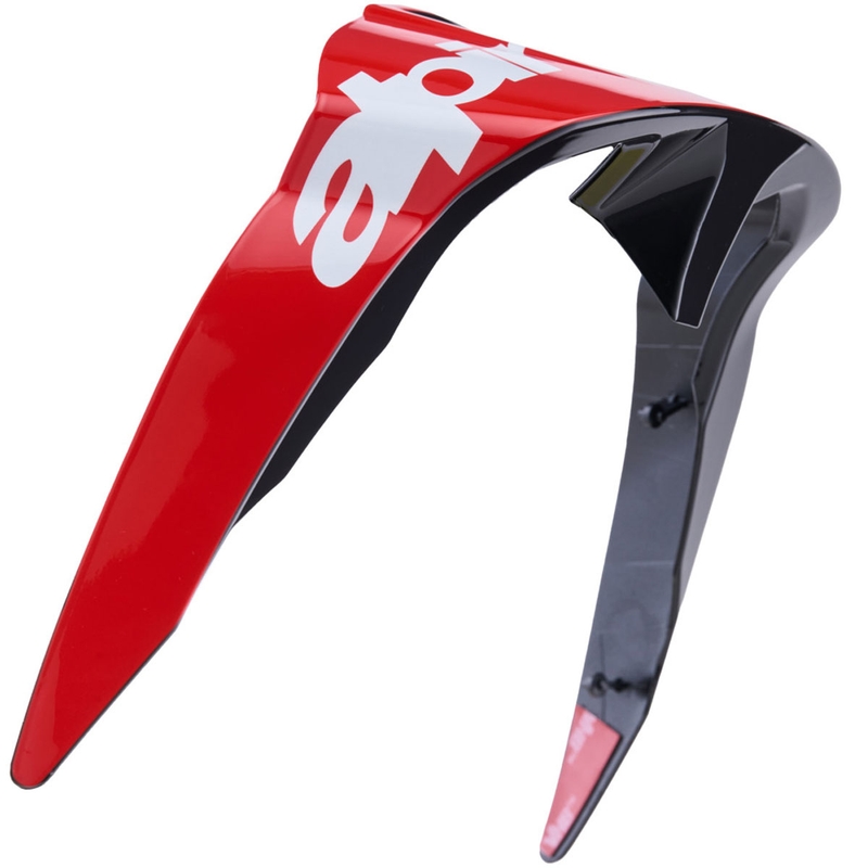 Aerodynamický spojler pre helmy na motorku Alpinestars Supertech R10 Arius štandardný profil fluo červeno-červeno-biely