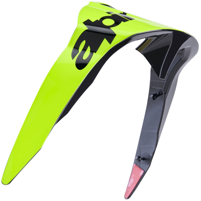 Aerodynamický spojler pre helmy na motorku Alpinestars Supertech R10 Arius štandardný profil fluo žlto-čierny