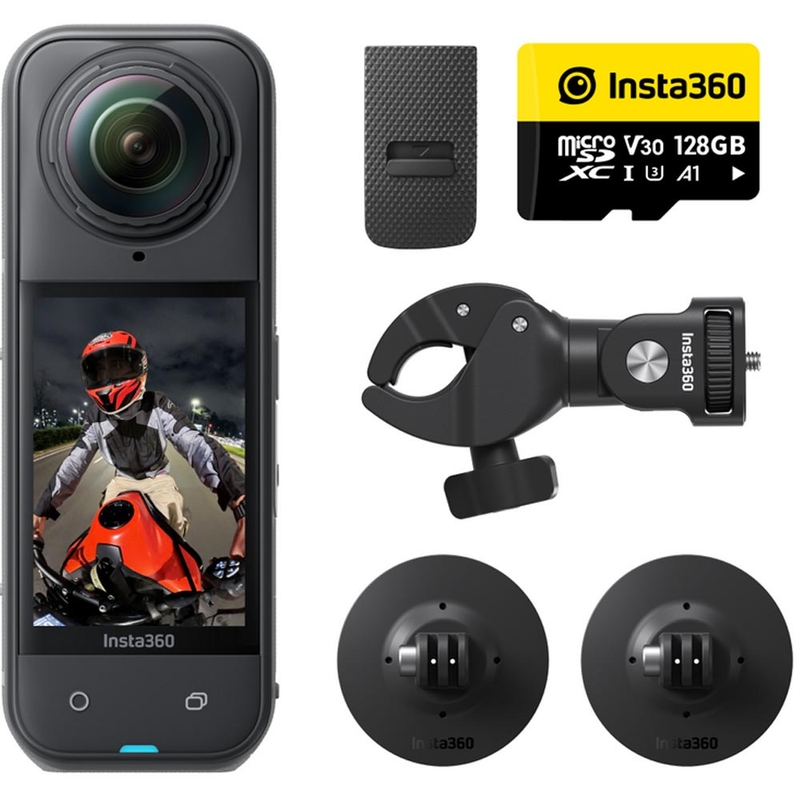 Akčná kamera Insta360 X5 Motorcycle Bundle čierna