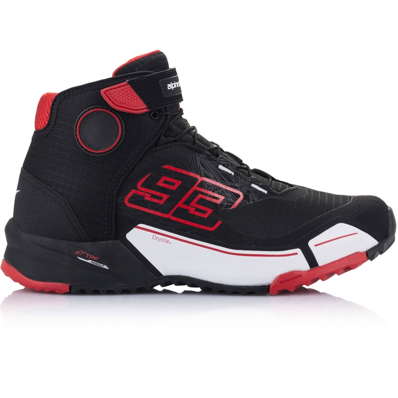 Topánky na motorku Alpinestars CR-X Drystar MM93 kolekcia čierno-červeno-biele