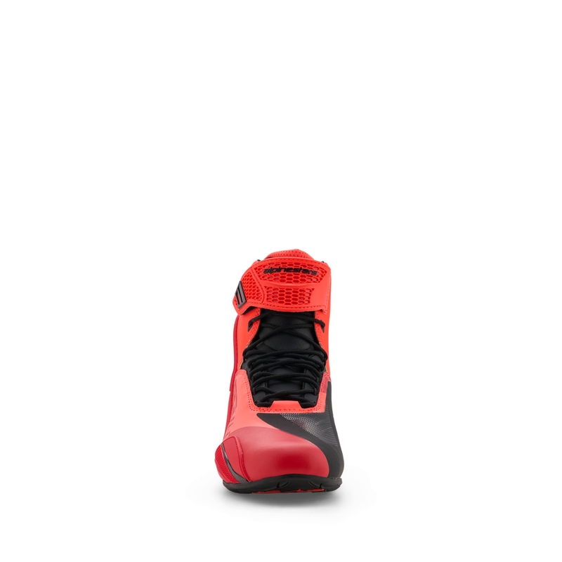 Topánky na motorku Alpinestars Faster-4 MM93 kolekcia fluo červeno-červeno-čierne