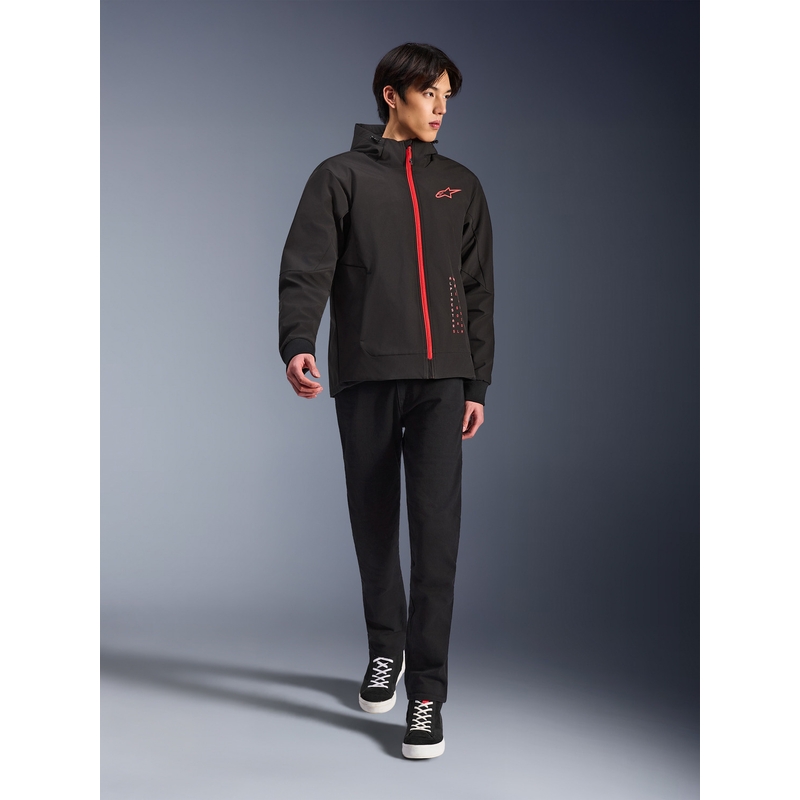 Mikina na motorku Alpinestars RADIUM TECH HOODIE čierno-červená