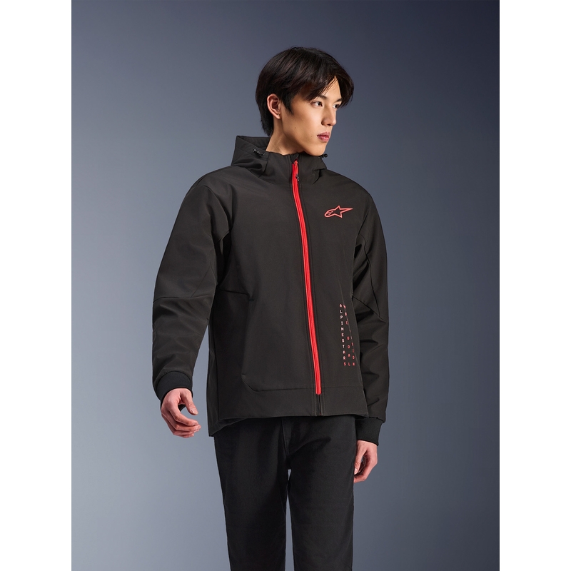 Mikina na motorku Alpinestars RADIUM TECH HOODIE čierno-červená