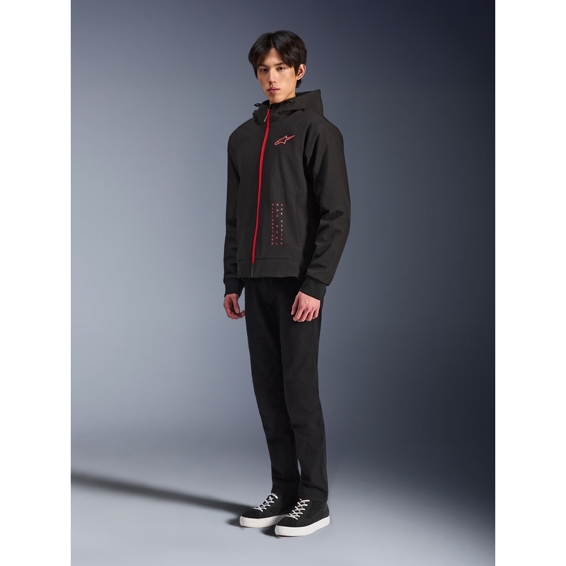 Mikina na motorku Alpinestars RADIUM TECH HOODIE čierno-červená