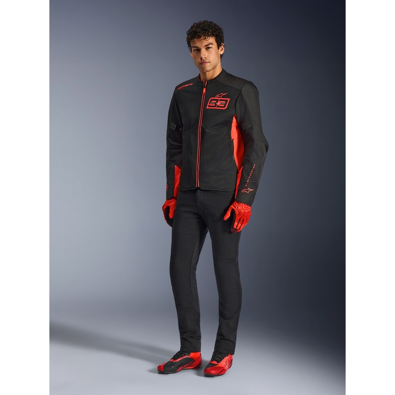 Bunda na motorku Alpinestars C-1 AIR MM93 kolekcia fluo červeno-červeno-čierna