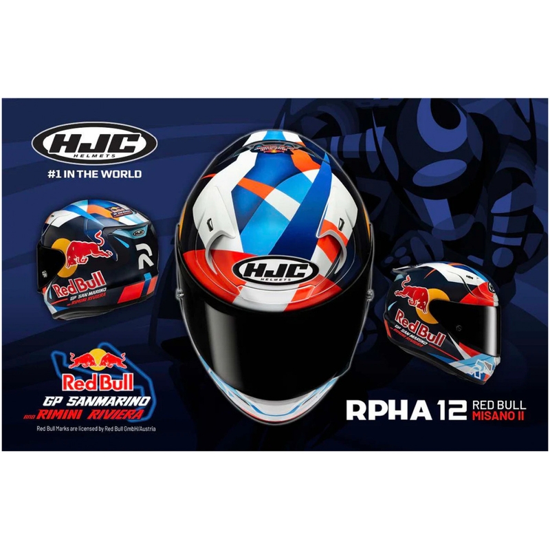 Integrálna prilba na motorku HJC RPHA 12 Red Bull Misano GP 2 MC21 modro-bielo-červená