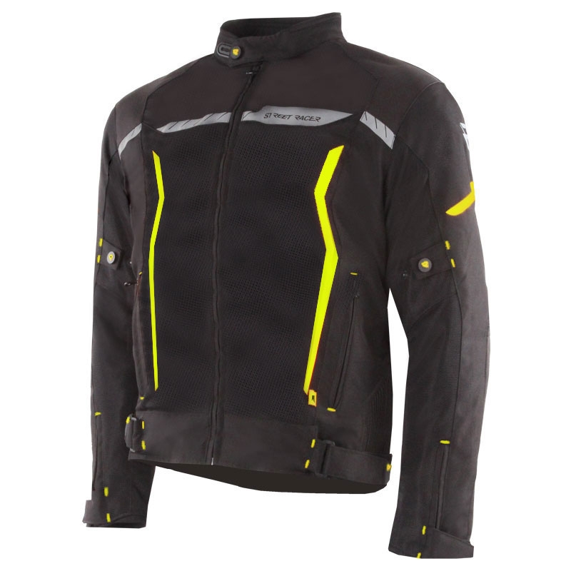 Bunda na motorku Street Racer Flex Air čierno-fluo žltá - II. akosť