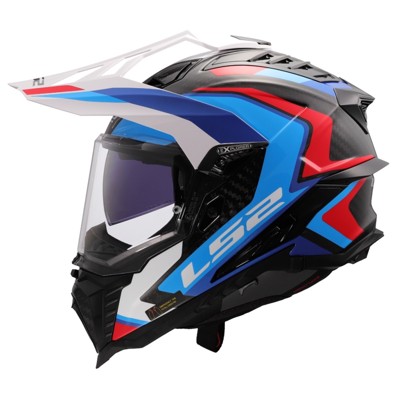 Enduro prilba na motorku LS2 MX701 Explorer C Frontier II bielo-modrá - II. akosť