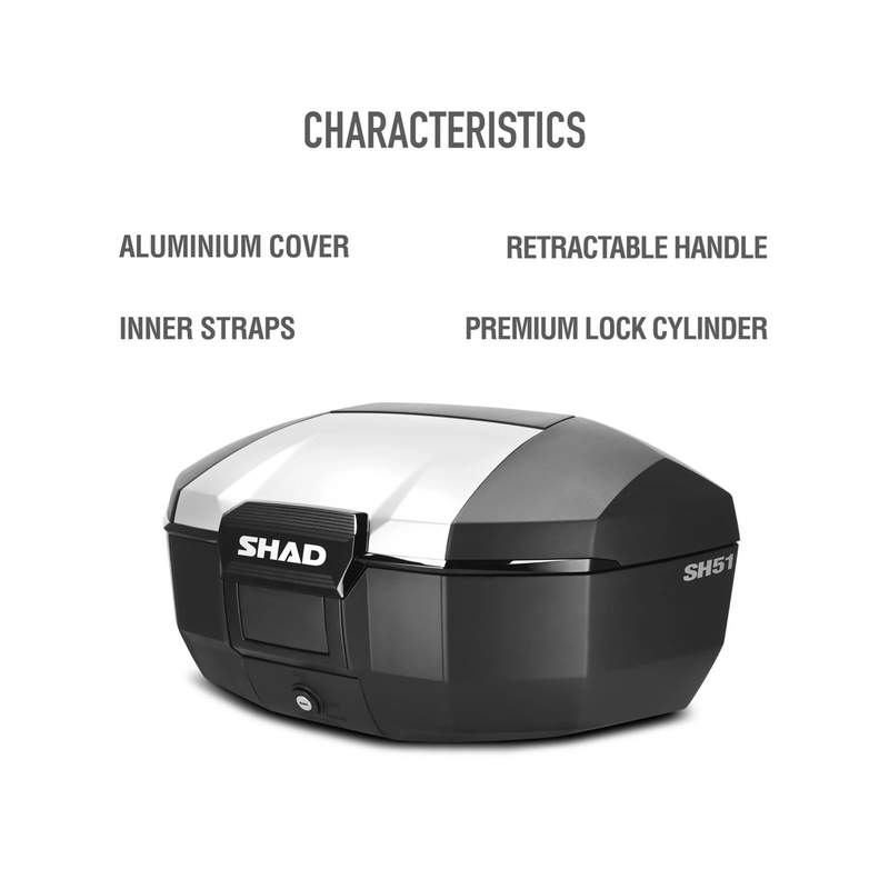 Vrchný kufor na motorku SHAD SH51 hliník