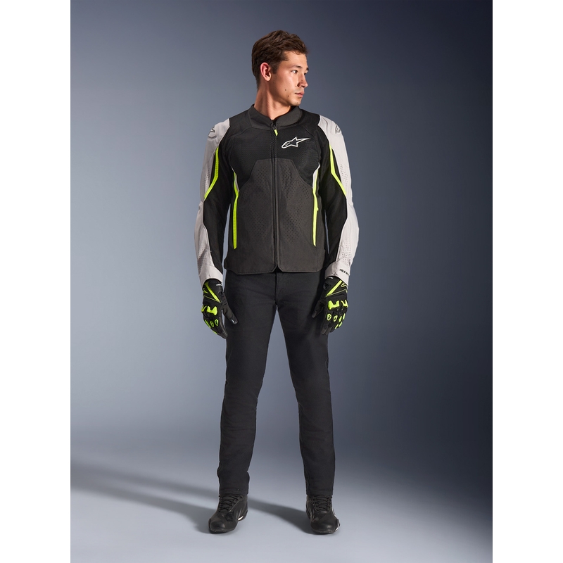 Bunda na motorku Alpinestars AST V3 Air bielo-fluo žlto-čierna