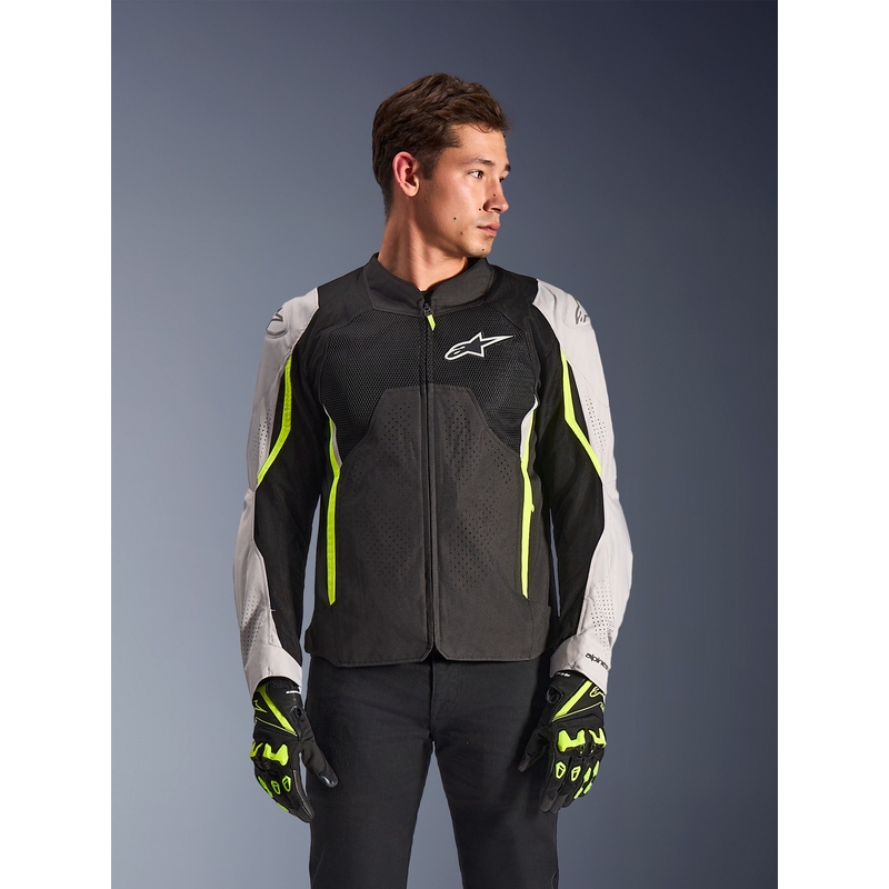 Bunda na motorku Alpinestars AST V3 Air bielo-fluo žlto-čierna