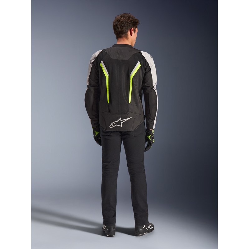 Bunda na motorku Alpinestars AST V3 Air bielo-fluo žlto-čierna