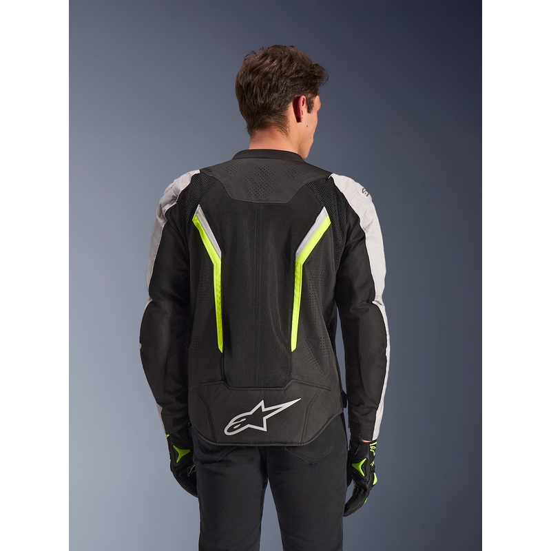 Bunda na motorku Alpinestars AST V3 Air bielo-fluo žlto-čierna