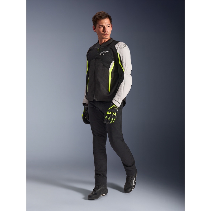 Bunda na motorku Alpinestars AST V3 Air bielo-fluo žlto-čierna